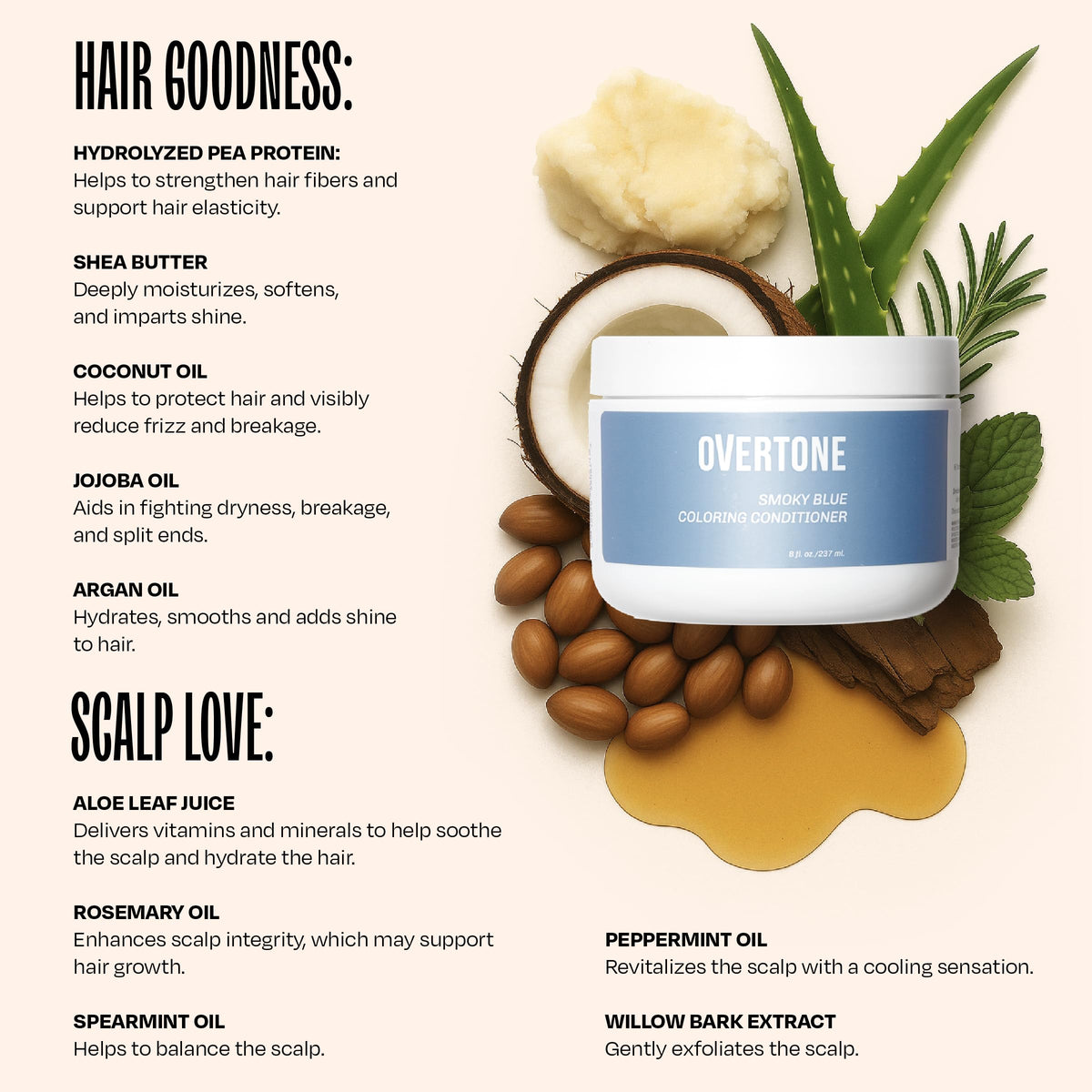 oVertone Smoky Sapphire Hair Mask application on hair
