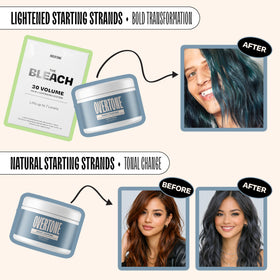 oVertone Smoky Sapphire Hair Mask with hair tools