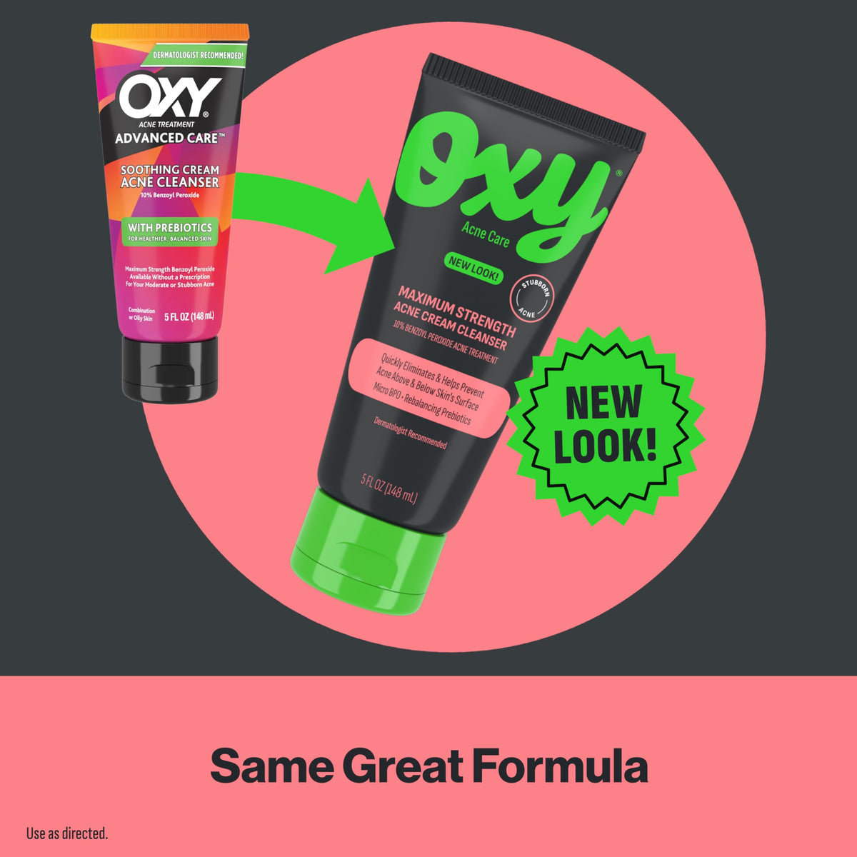 Oxy Maximum Strength Face Wash cap open showing dispensing