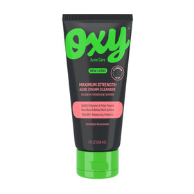 Oxy Maximum Strength Face Wash front view with 10% benzoyl peroxide