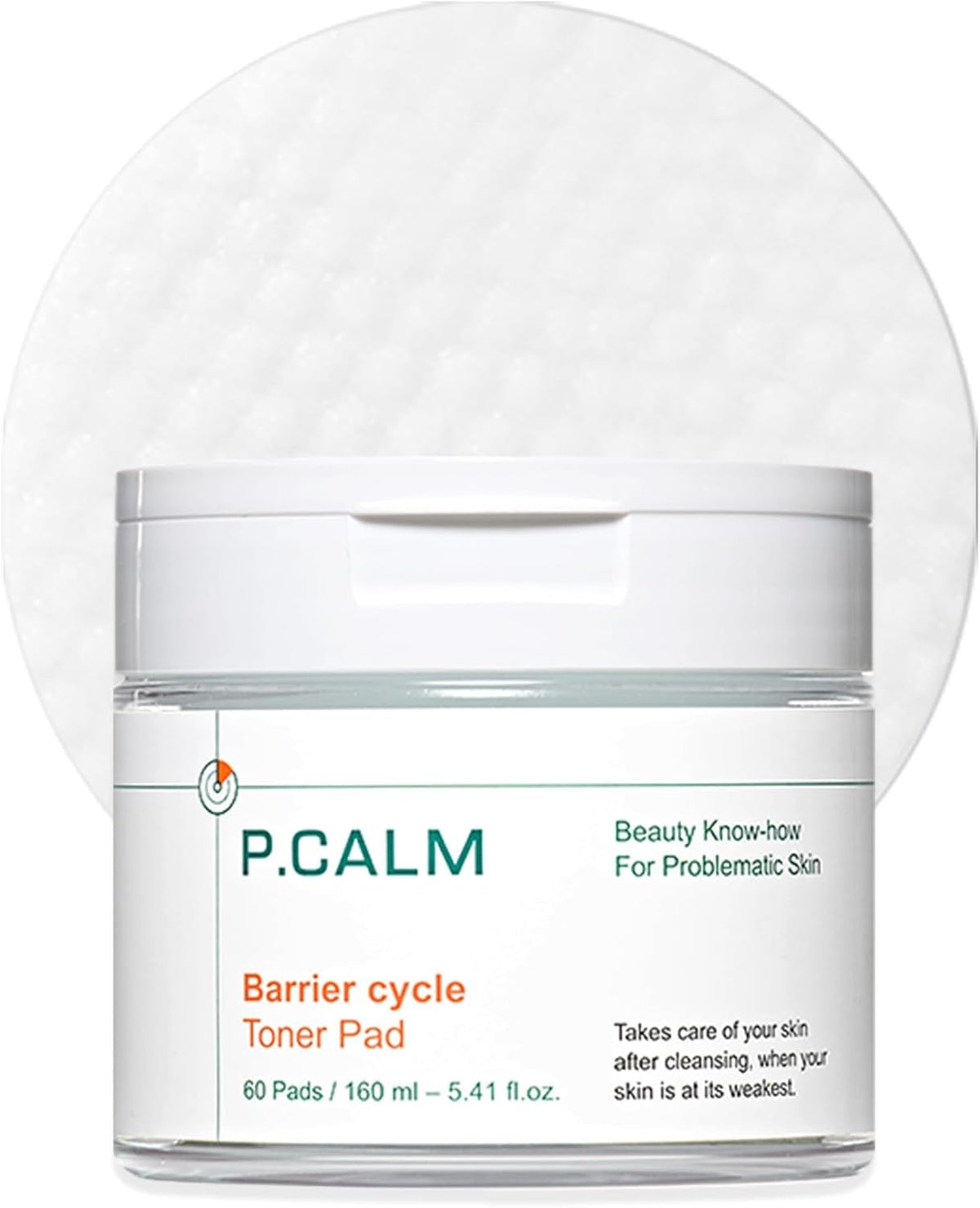 P.CALM Barrier Cycle Toner Pad 60 Pads front view