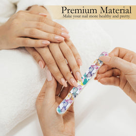 P2P Nails Colorful Nail File Strips in a beauty routine setting