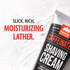 Pacific Shaving Company Caffeinated Shaving Cream opened cap showing cream
