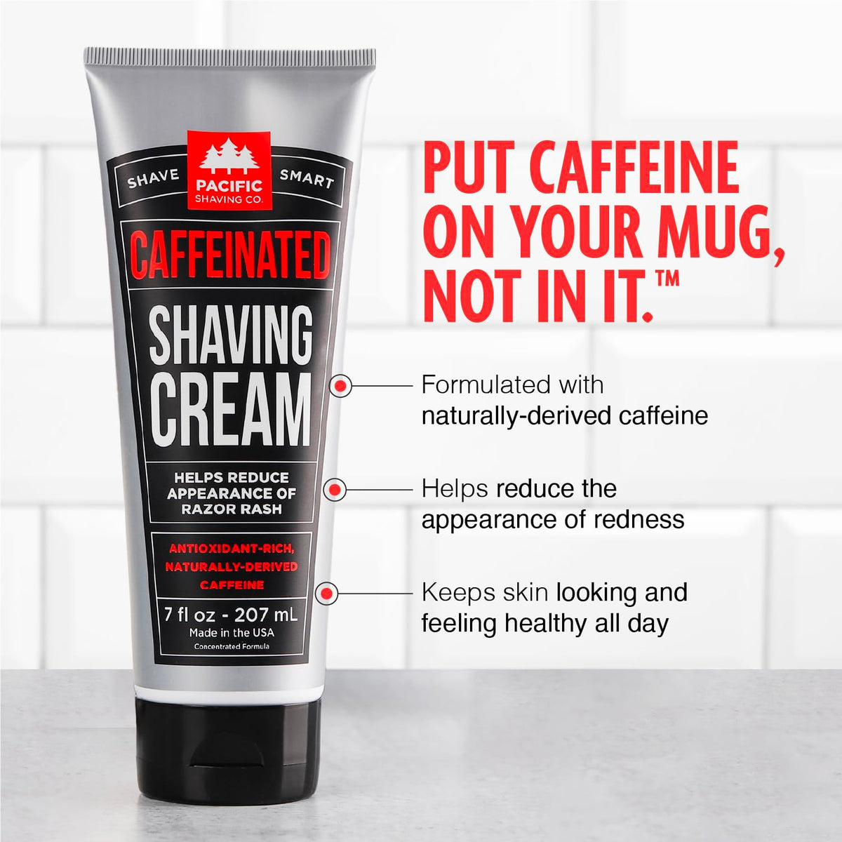 Pacific Shaving Company Caffeinated Shaving Cream packaging