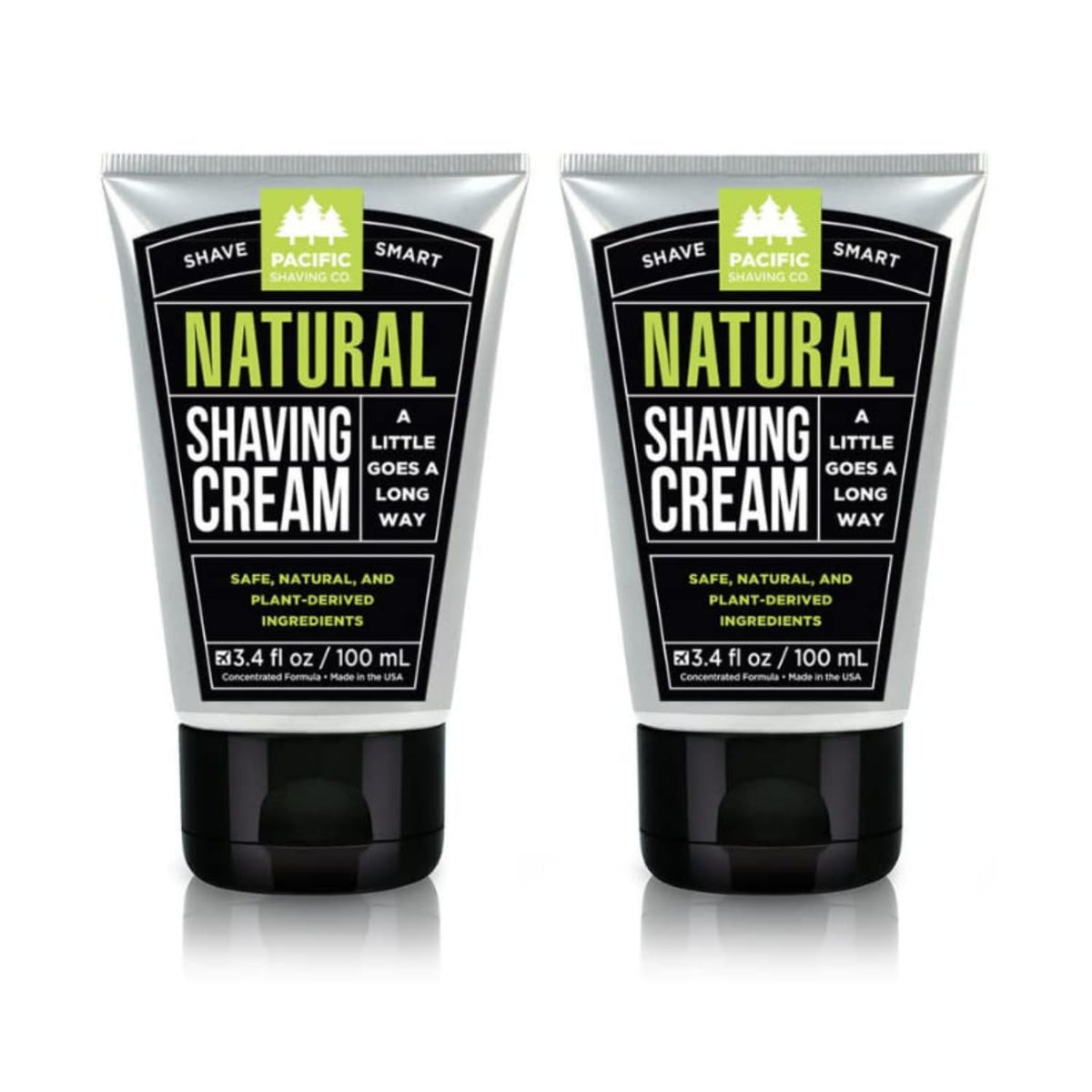 Pacific Shaving Company Natural Men's Shaving Cream 3.4 Oz front view