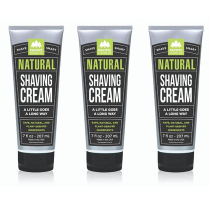 Pacific Shaving Company Natural Men's Shaving Cream 3 Pack front view
