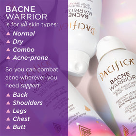 Pacifica Bacne Warrior Spray showing back label and ingredients