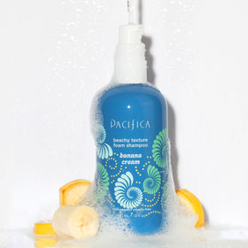 Pacifica Banana Cream Beachy Texture Foam Shampoo bottle front view