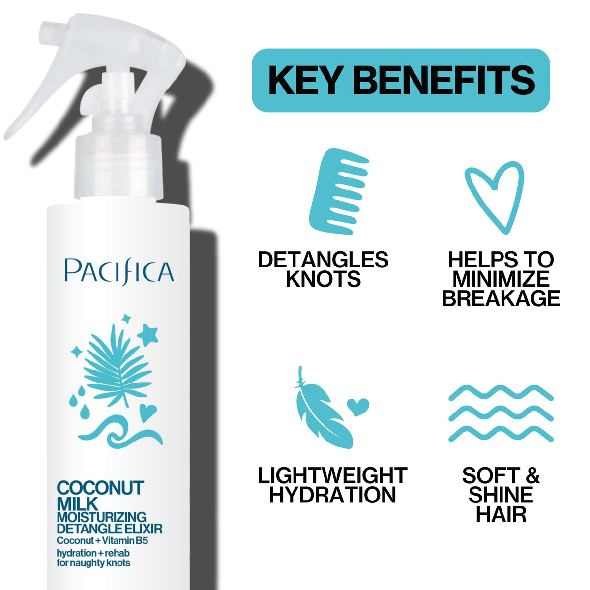 Pacifica Coconut Milk Hair Detangler Spray 240g back view