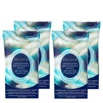 Pacifica Coconut Milk Underarm Deodorant Wipes packaging front view