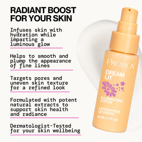 Pacifica Dreamlit Illuminating Facial Lotion bottle with pump