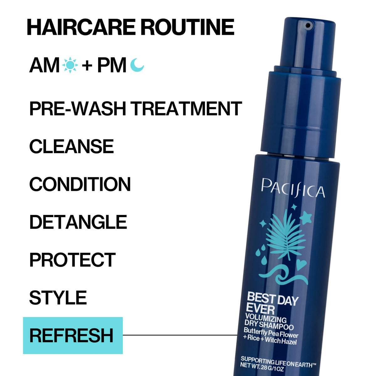 Pacifica Dry Shampoo Powder being applied to hair
