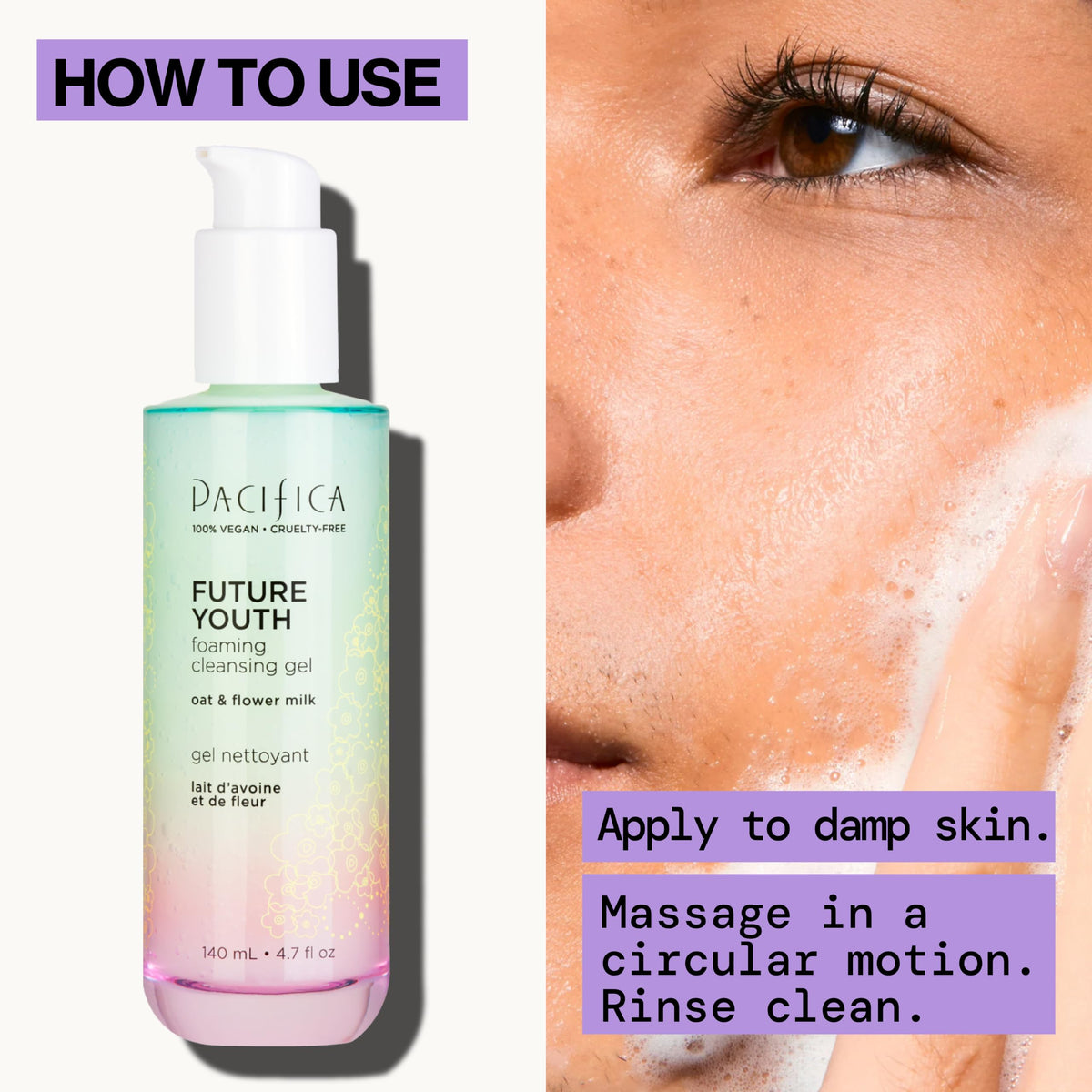 Pacifica Future Youth Foaming Face Wash 4.7oz on a vanity