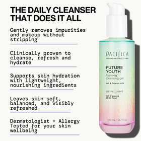Pacifica Future Youth Foaming Face Wash 4.7oz side view