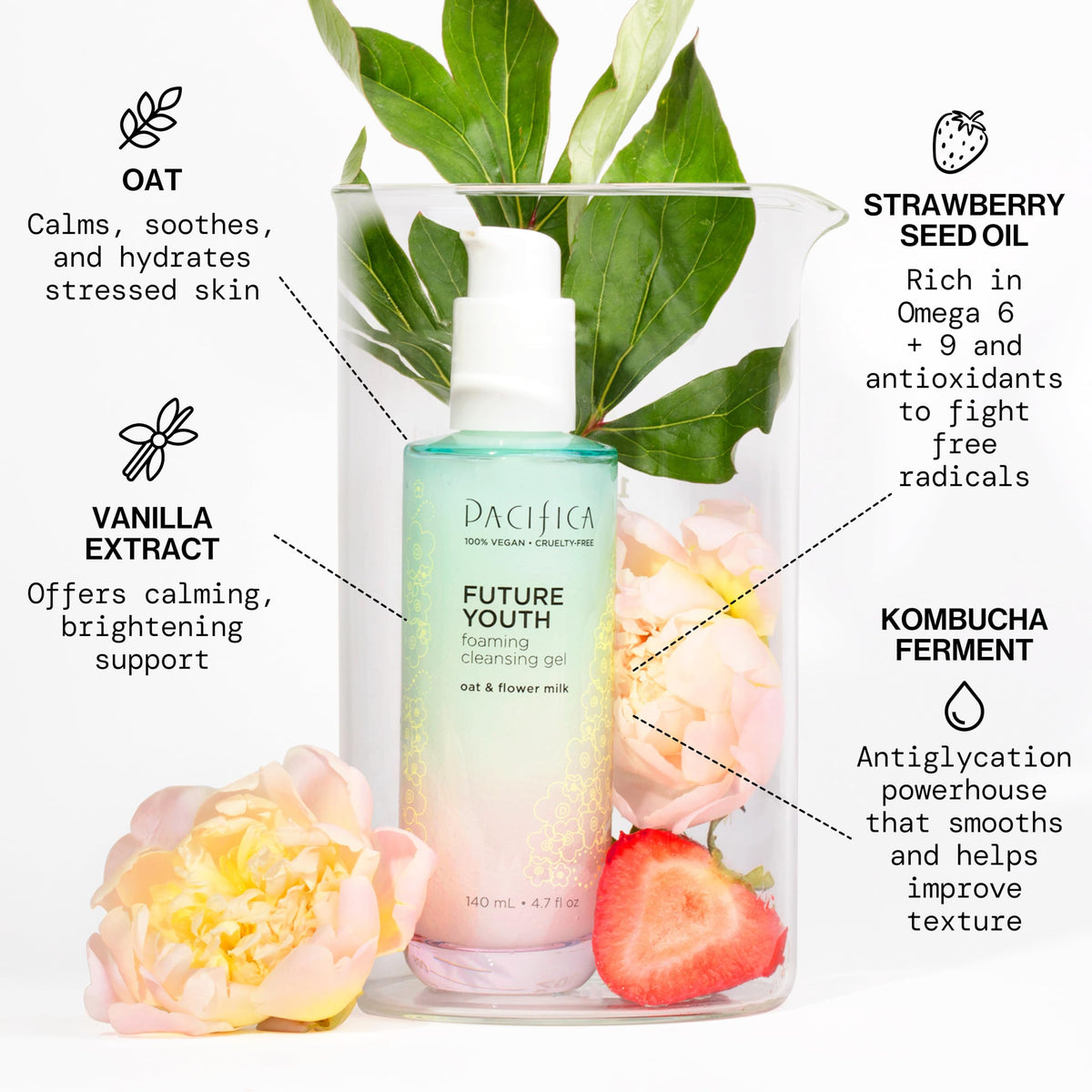 Pacifica Future Youth Foaming Face Wash 4.7oz with a pump dispenser