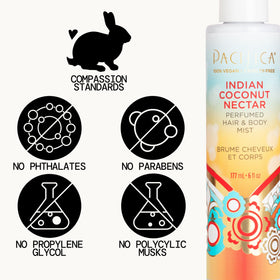 Pacifica Indian Coconut Nectar Hair & Body Mist bottle with label