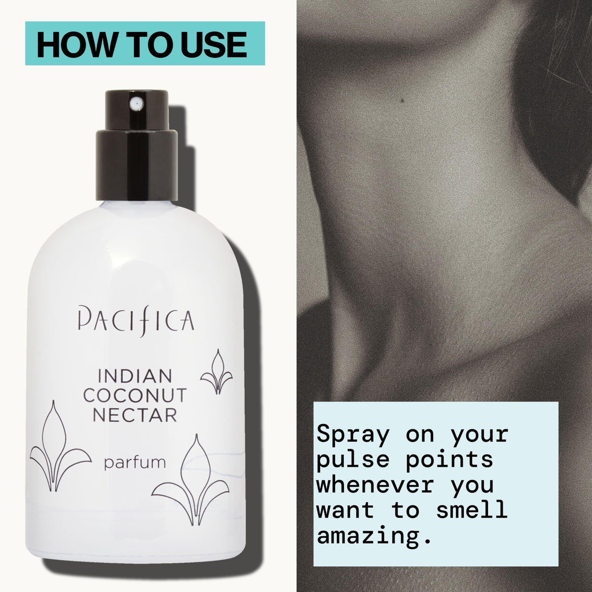 Pacifica Indian Coconut Nectar Spray Perfume 2 oz with ingredients list