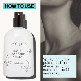 Pacifica Indian Coconut Nectar Spray Perfume 2 oz with ingredients list