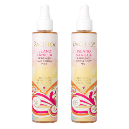 Pacifica Island Vanilla Hair & Body Mist 6 oz bottle front view