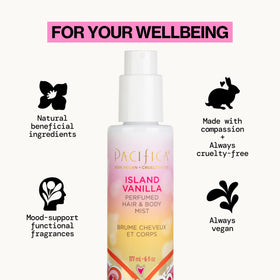 Pacifica Island Vanilla Hair Mist 6 oz back view