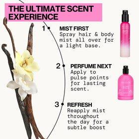 Pacifica Island Vanilla Spray Perfume with floral decorations
