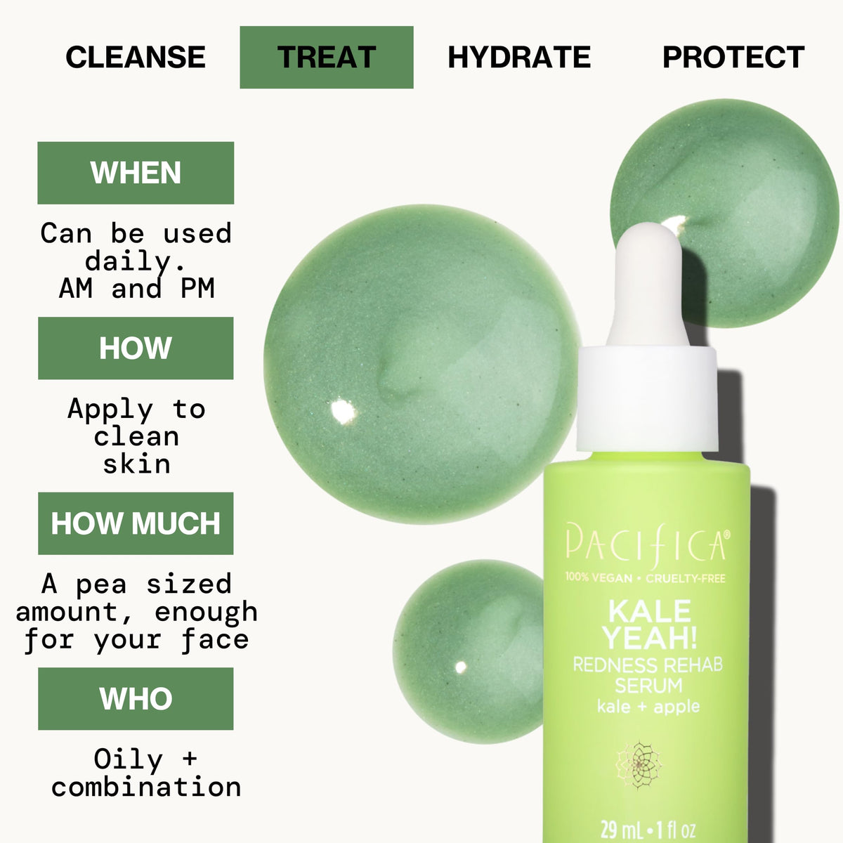 Pacifica Kale Yeah! Redness Rehab Serum on a clean surface