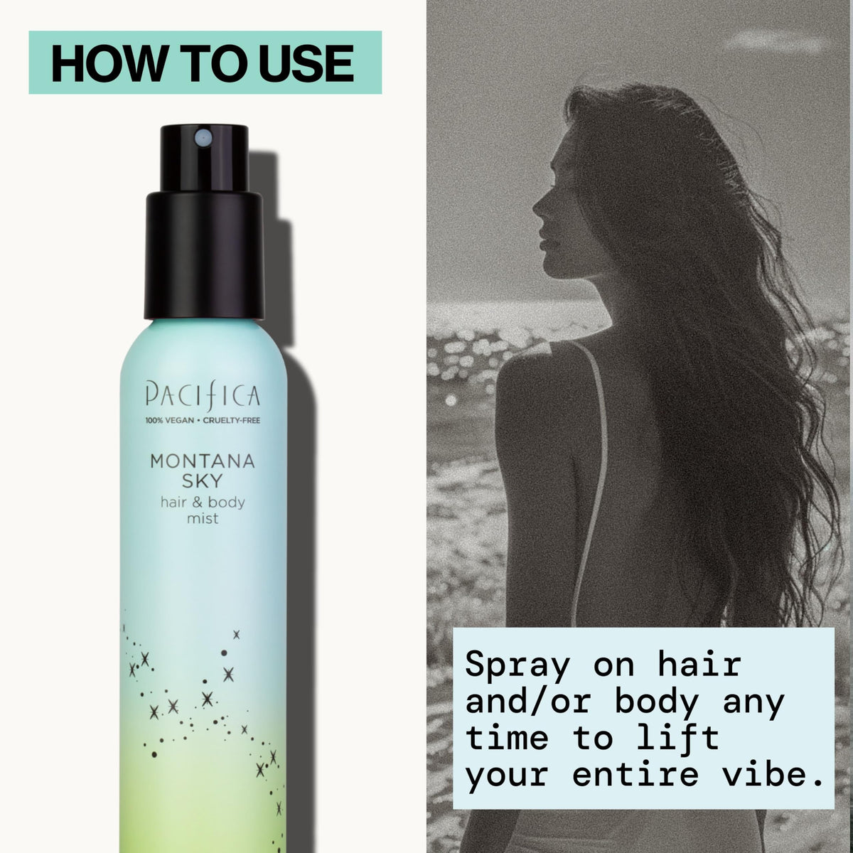 Pacifica Montana Sky Body Mist 5 oz showing recyclable packaging