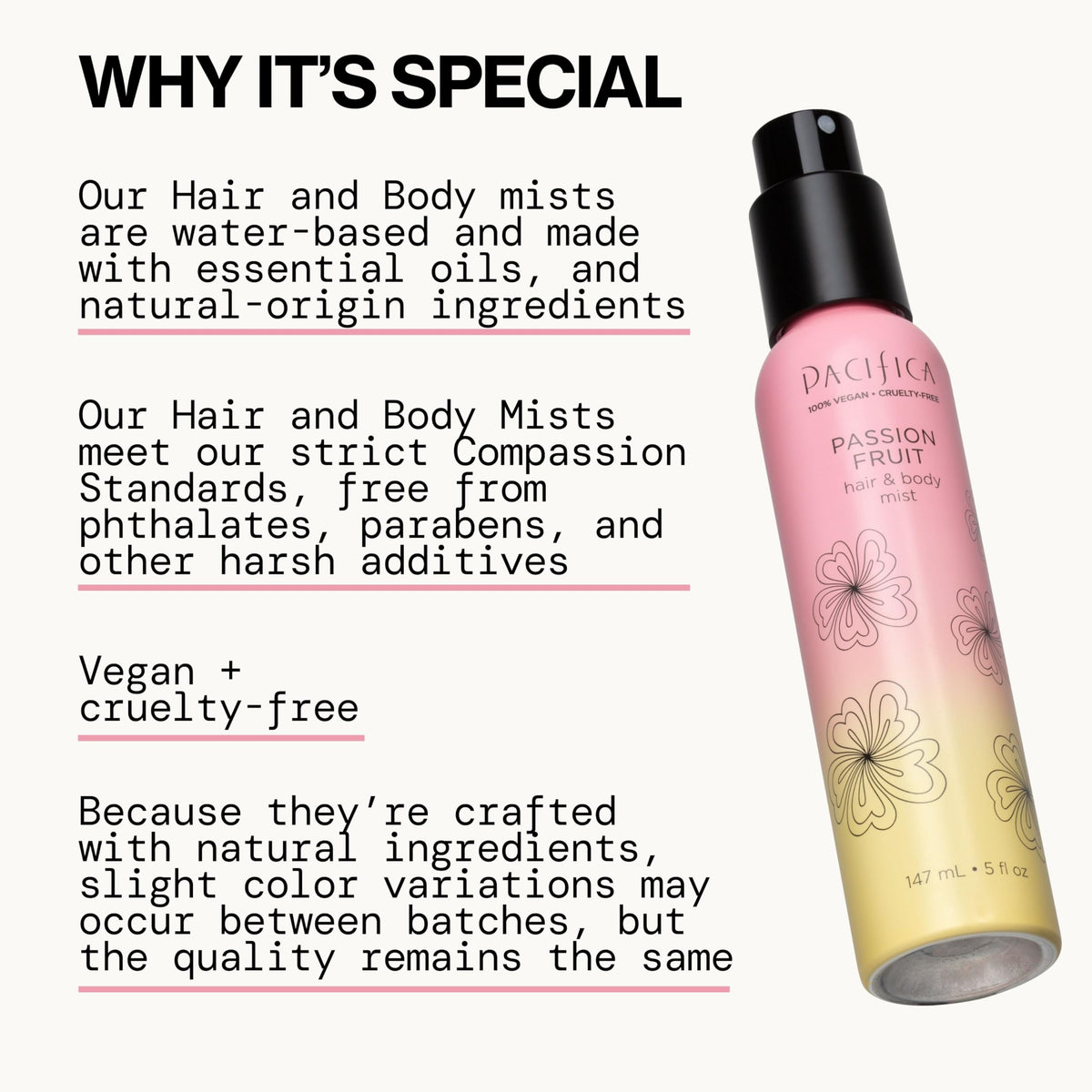 Pacifica Passion Fruit Body Mist 5 oz packaging