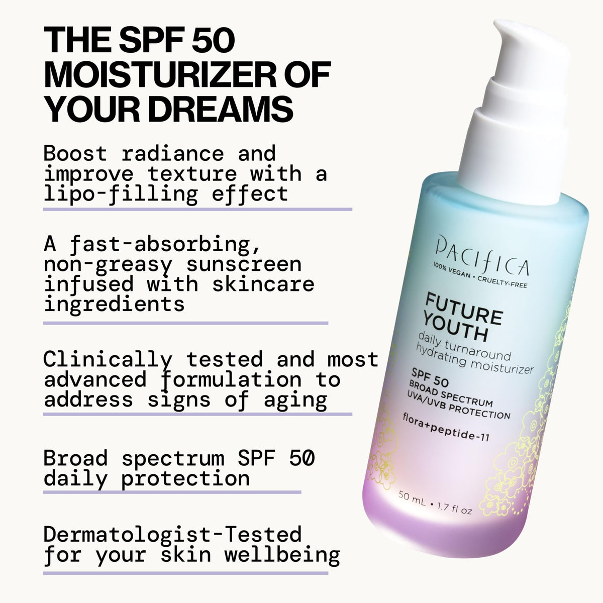 Pacifica Peptide Face Moisturizer in lifestyle setting on bathroom counter
