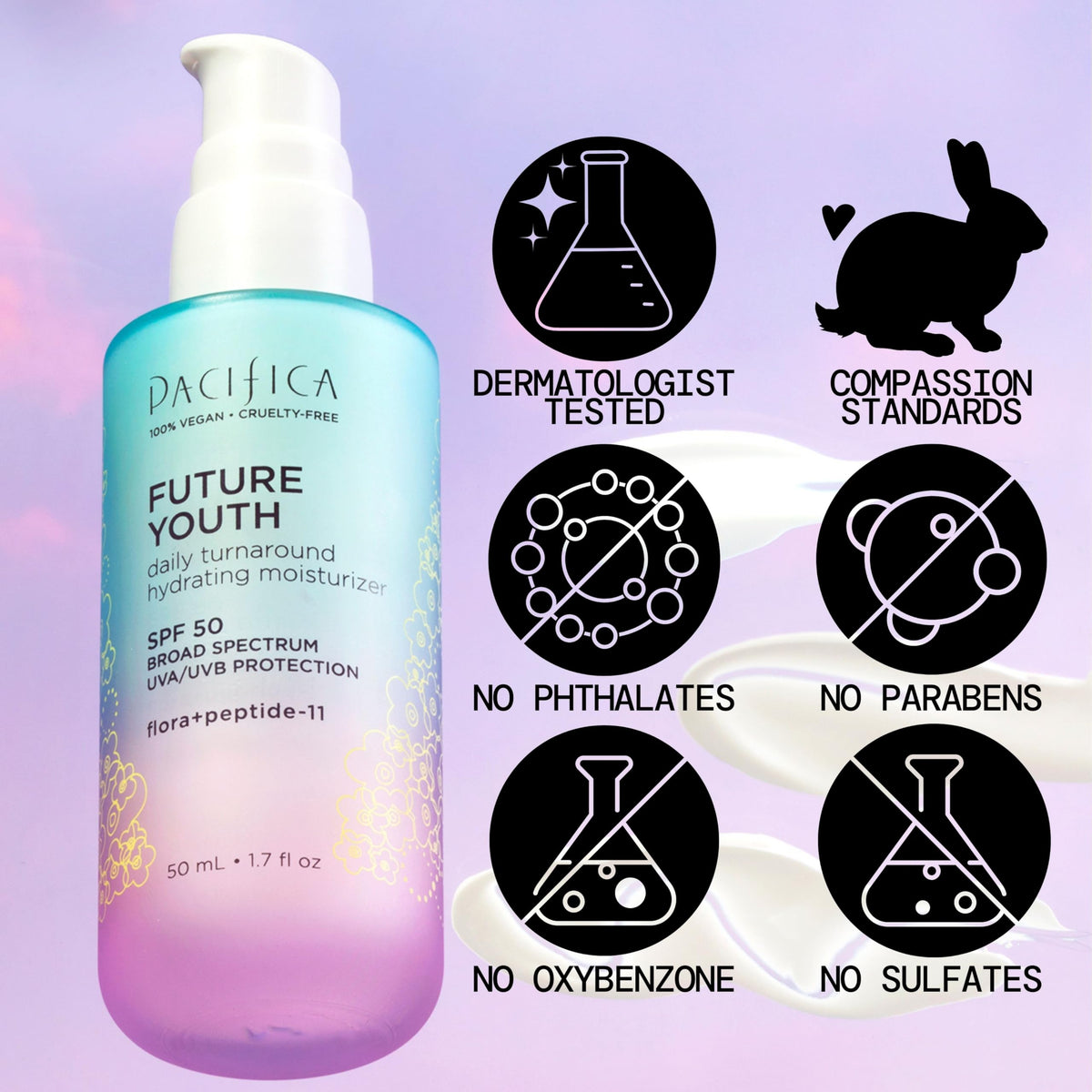 Pacifica Peptide Face Moisturizer side view showing packaging