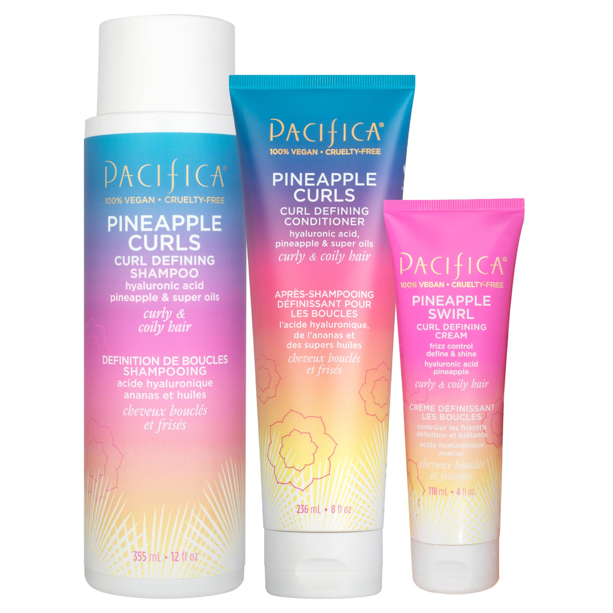 Pacifica Pineapple Curls 3-Step Hair Care Kit front view