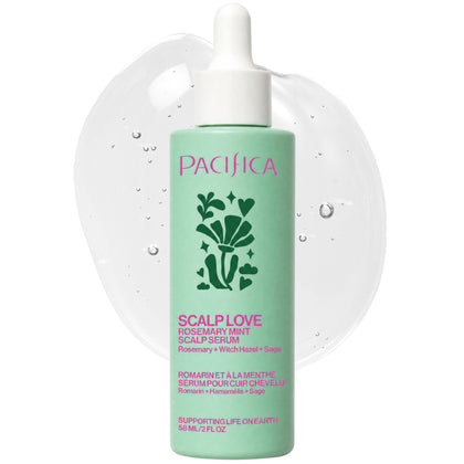 Pacifica Scalp Love Rosemary Mint Serum front view with packaging