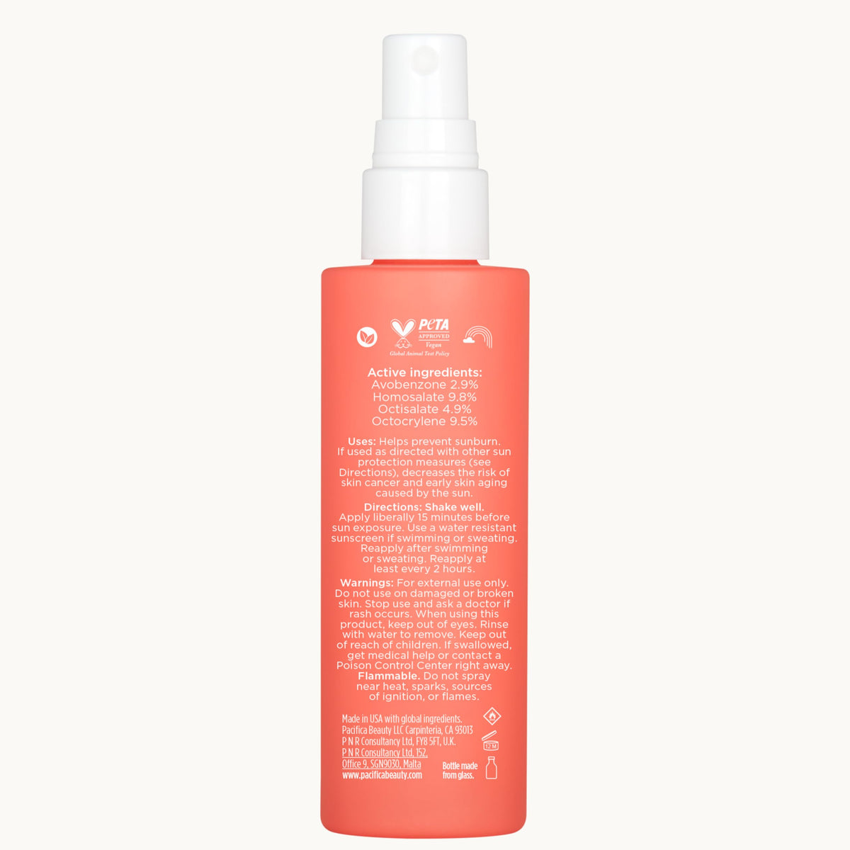 Pacifica Setting Spray Glow Baby Brightening Mist ingredients list