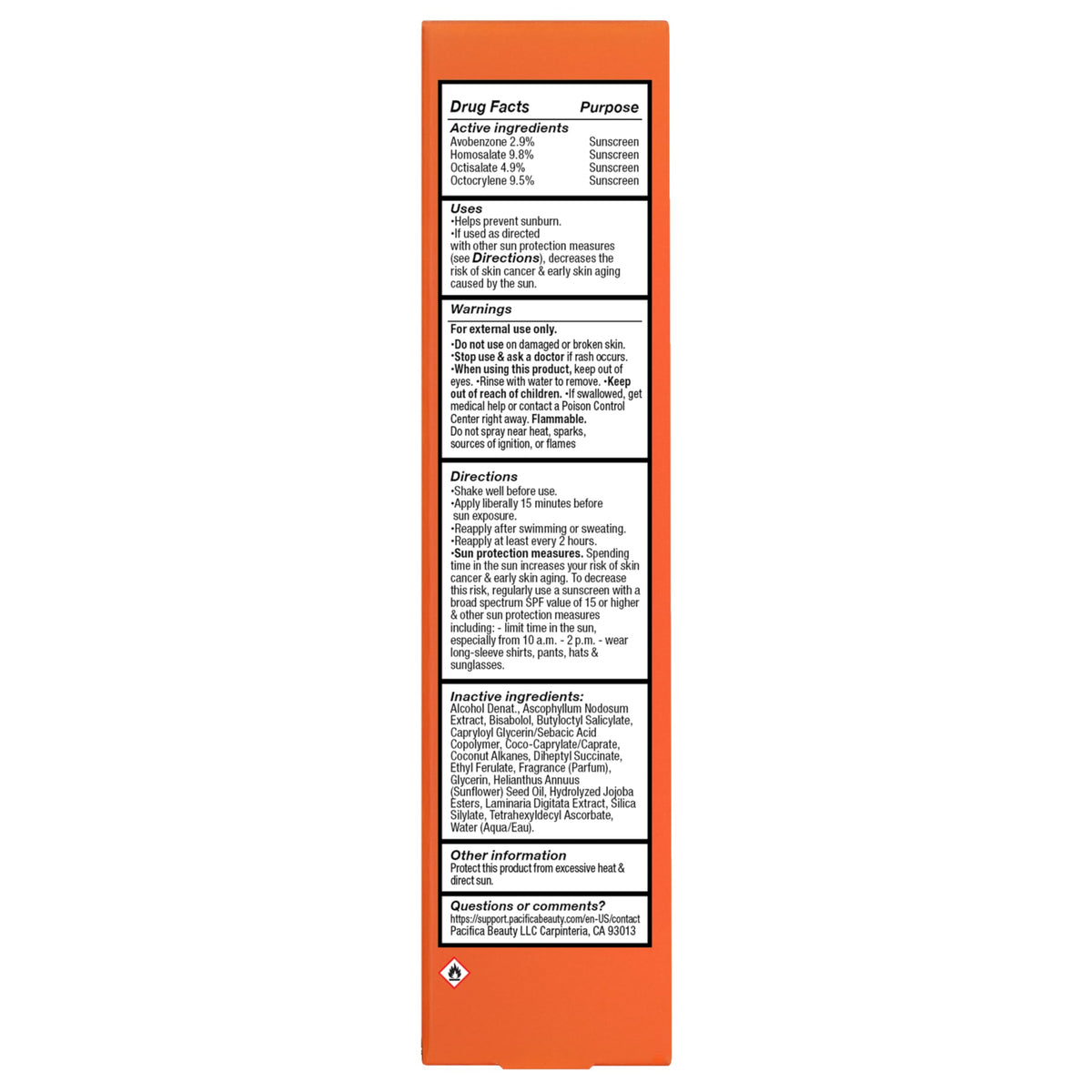 Pacifica Setting Spray Glow Baby Brightening Mist packaging details
