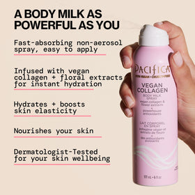 Pacifica Spray Lotion 235g side view highlighting non-aerosol pump