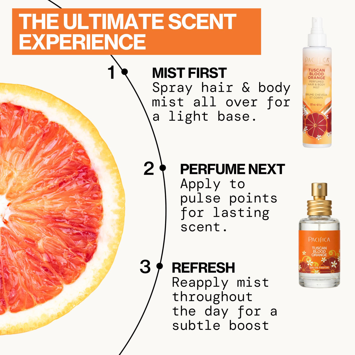 Pacifica Tuscan Blood Orange Eau de Parfum packaging with a sustainable design