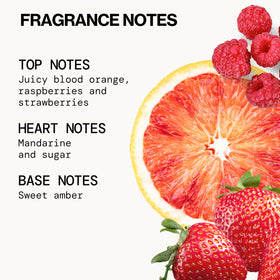 Pacifica Tuscan Blood Orange Eau de Parfum side view showcasing the recyclable glass bottle