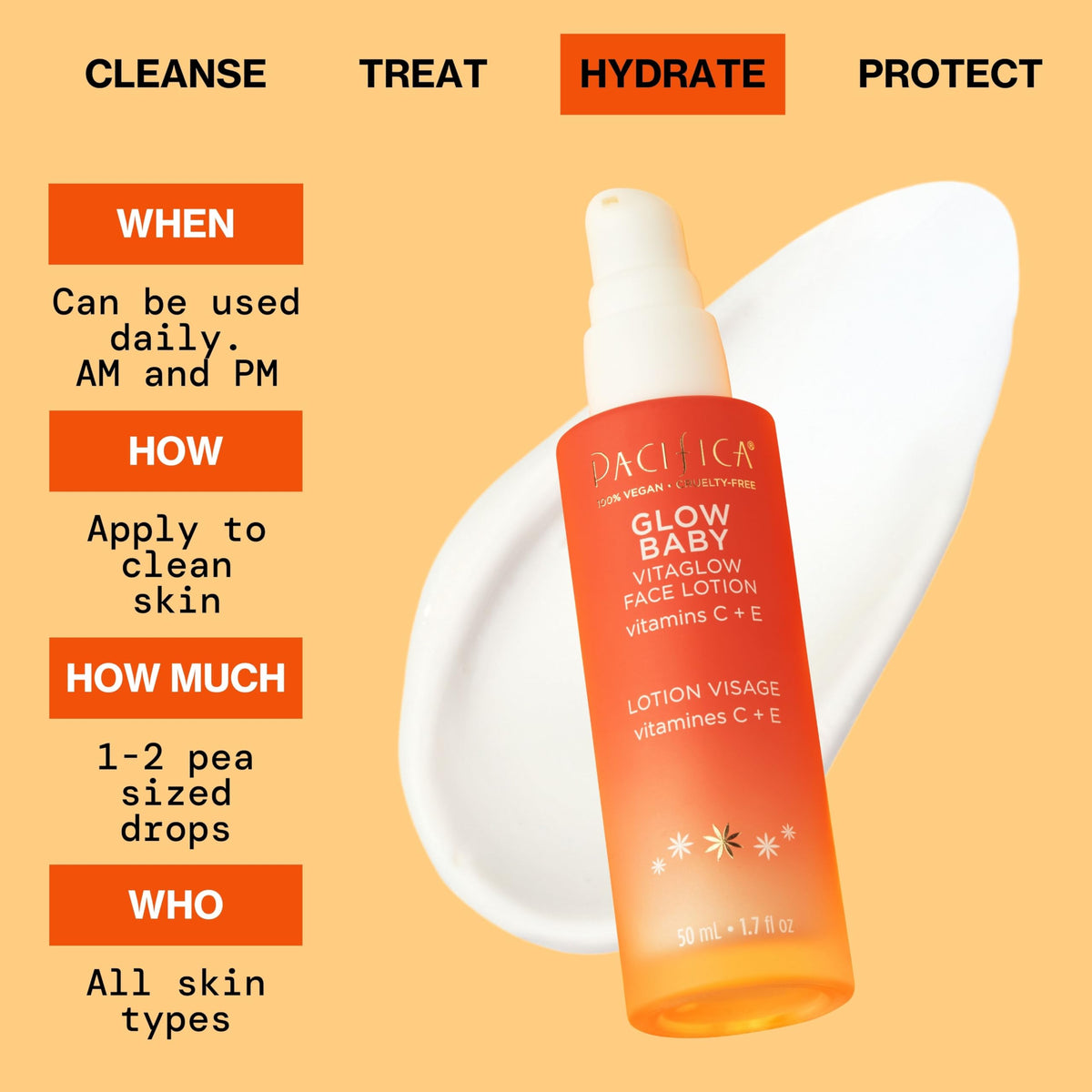 Pacifica Vitamin C Face Lotion Glow Baby VitaGlow in a skincare routine