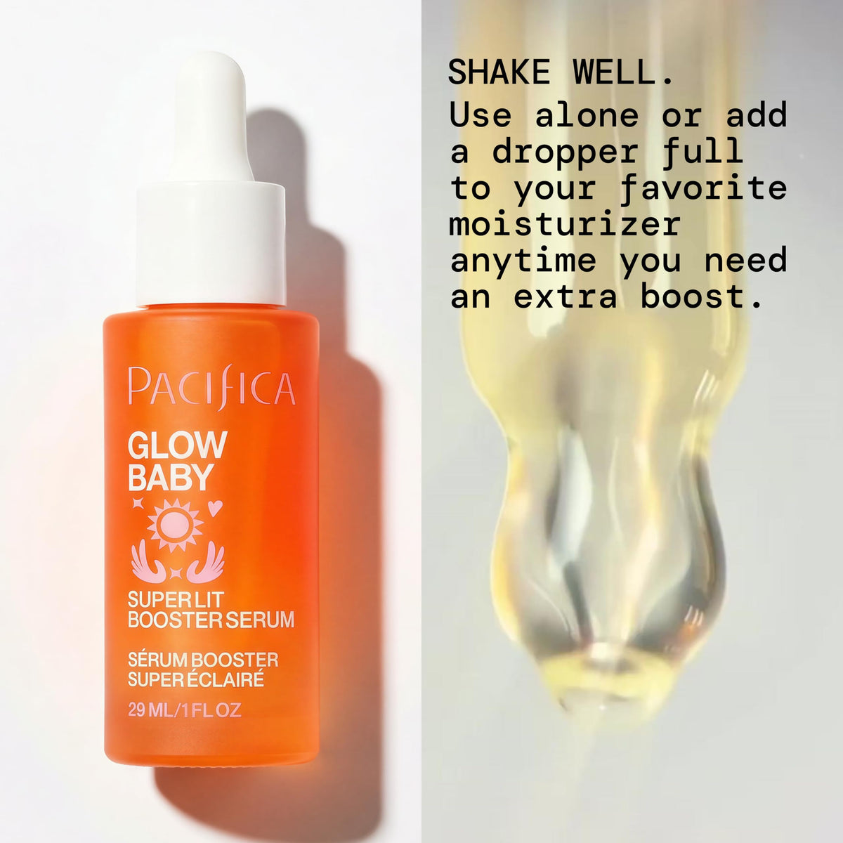 Pacifica Vitamin C Serum Glow Baby application on face