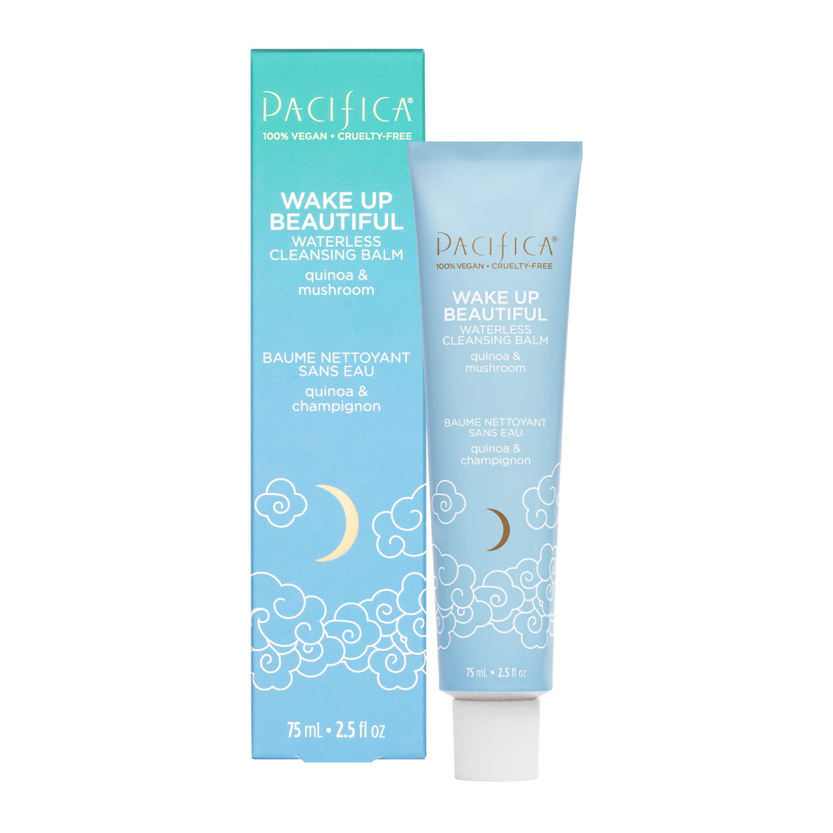 Pacifica Wake Up Beautiful Cleansing Balm front view in recyclable tube