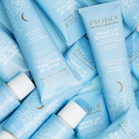 Pacifica Wake Up Beautiful Cleansing Balm lifestyle shot on vanity