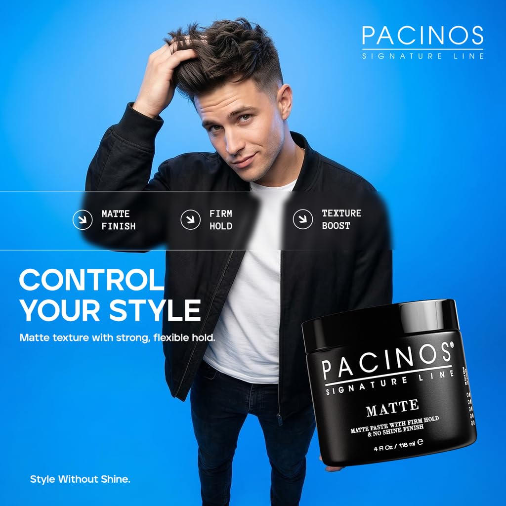 Pacinos Matte Hair Paste 4 fl oz opened showing texture