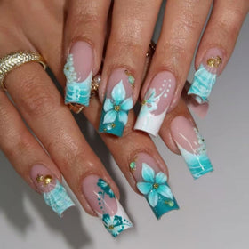 Pack of 24 BLGTGH press on nails with nail file and glue stickers
