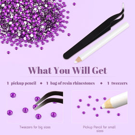 Pack of BELLEBOOST 5000PCS dark purple rhinestones