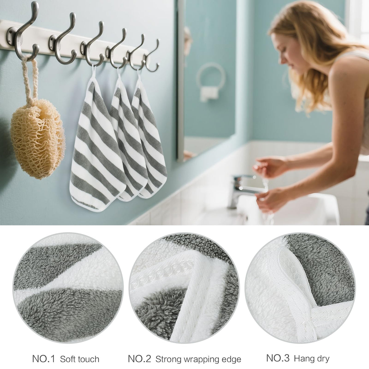 Pack of SINLAND Microfiber Facial Cloths displayed with packaging