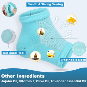 Pack of TEAWOO moisturizing toeless socks displayed
