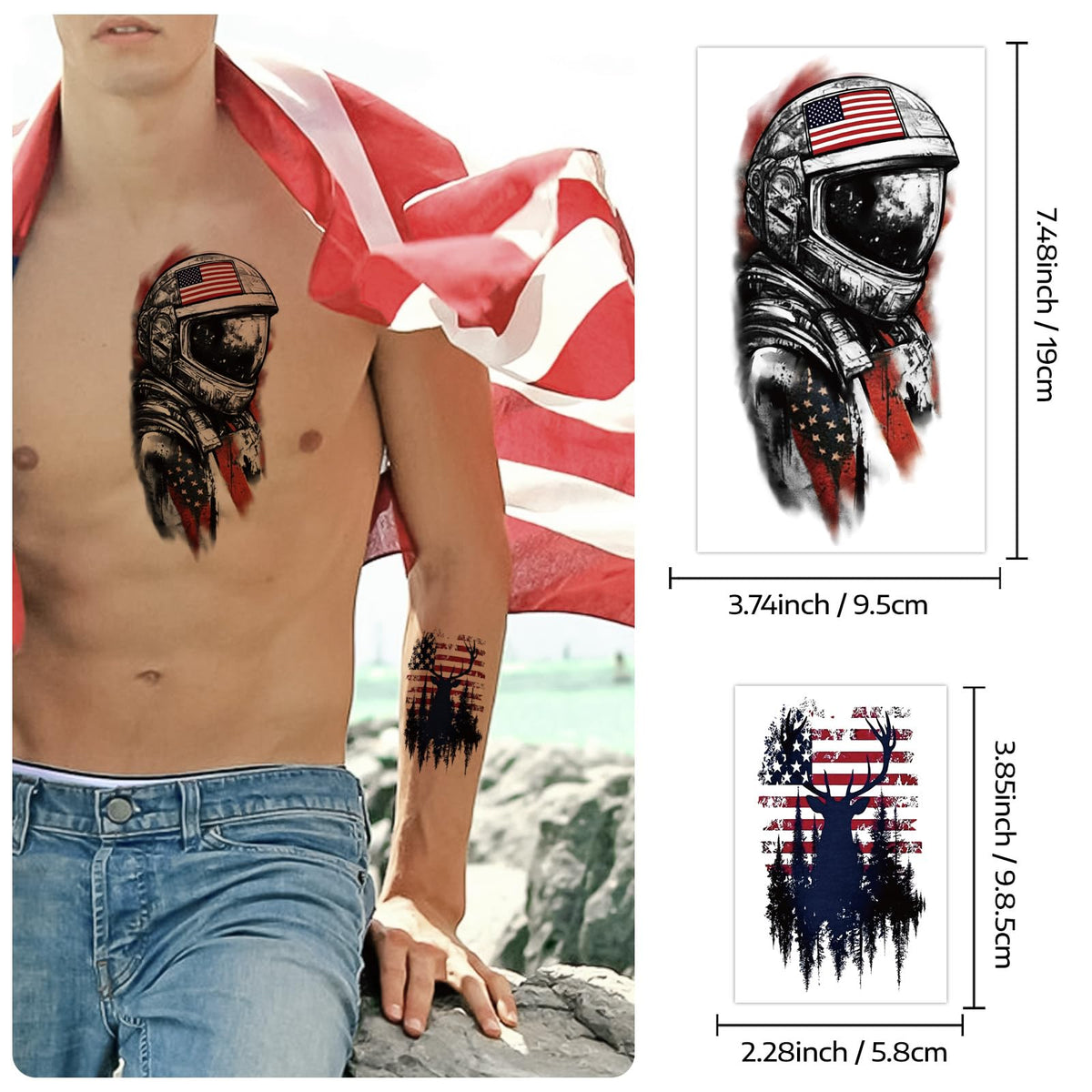 Pack of Yazhiji temporary tattoos with different designs for celebration