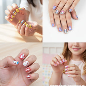 Packaged Hello Kitty nails set with vibrant colours