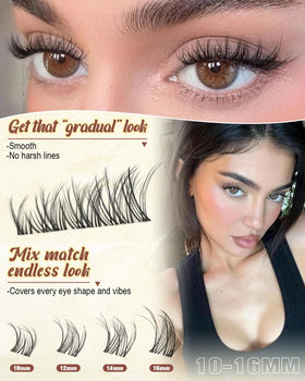 Packaged wtvane Wispy Lash Clusters with 10-16mm lengths