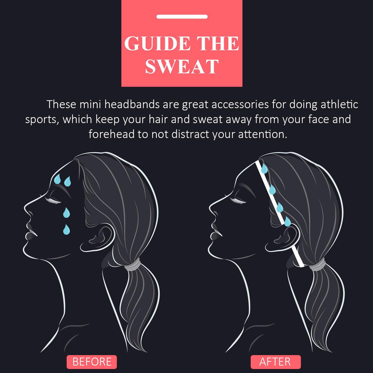 Packaging of Bememo 4-pack sport headbands